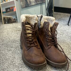 Women's Brown Lace-Up Boots